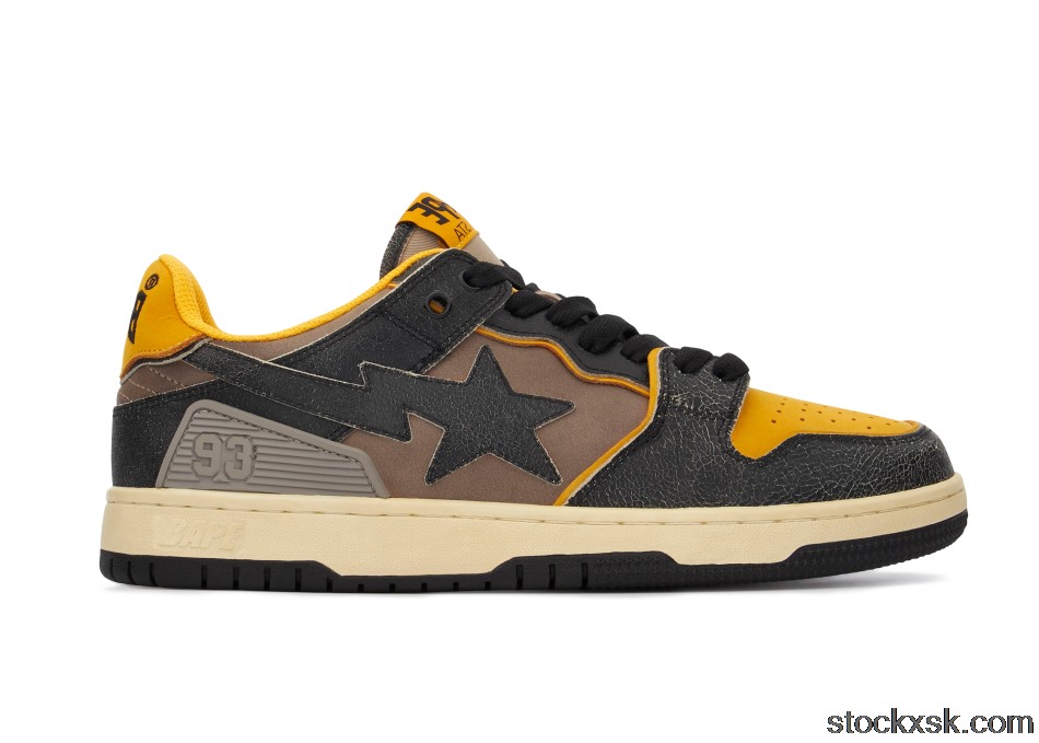 A Bathing Ape Bape SK8 Sta Vintage Black Yellow