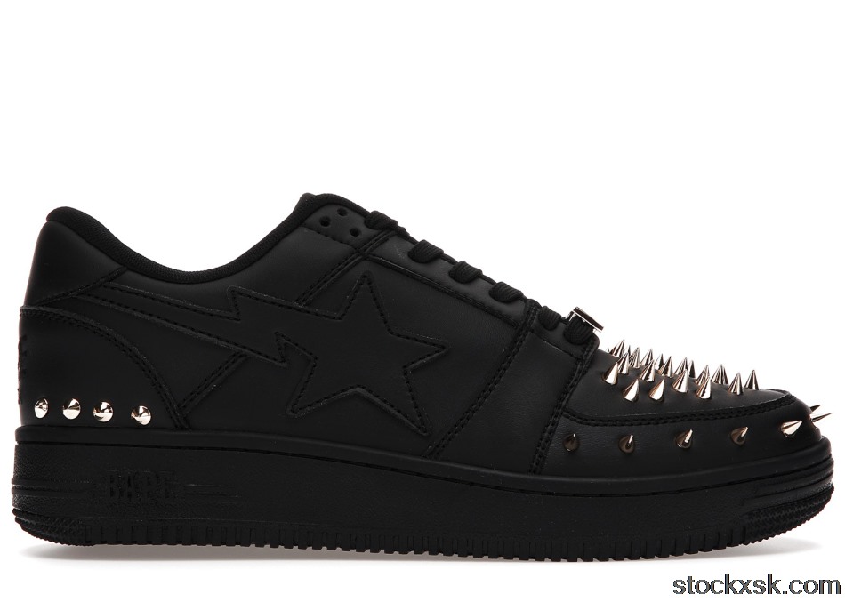 A Bathing Ape Bape Sta Low Black Gold Studded
