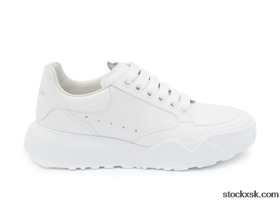 Alexander McQueen Court Trainers White Leather (W)633915WIA989000