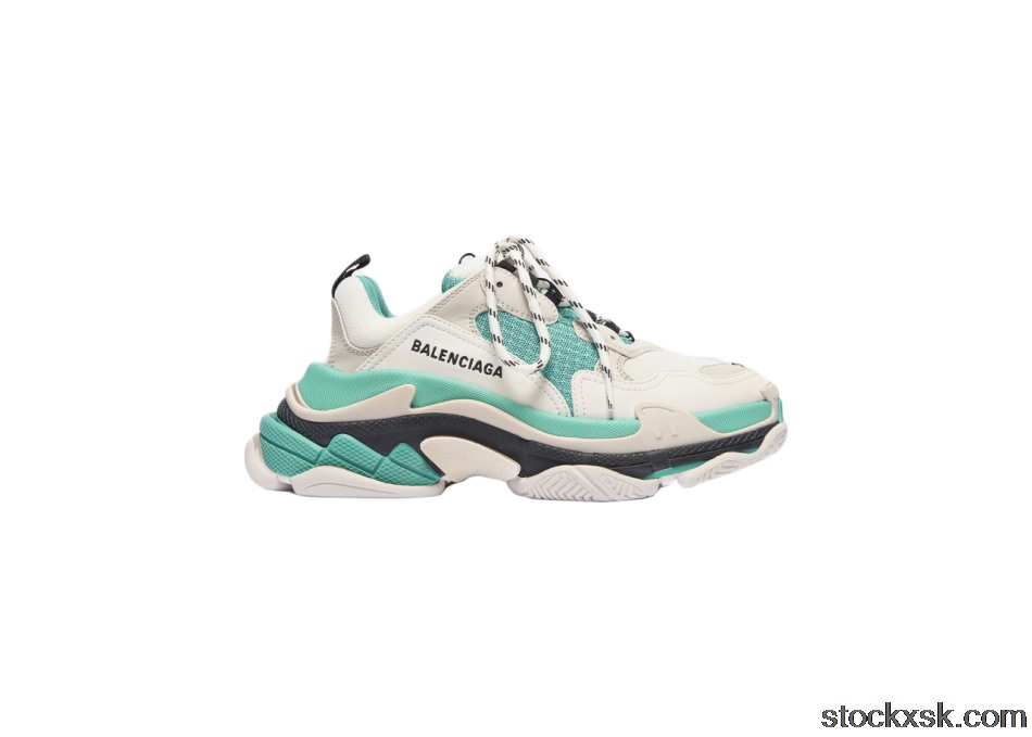 Balencaiga Triple S White Grey Turquoise (W)524039W09OH3005