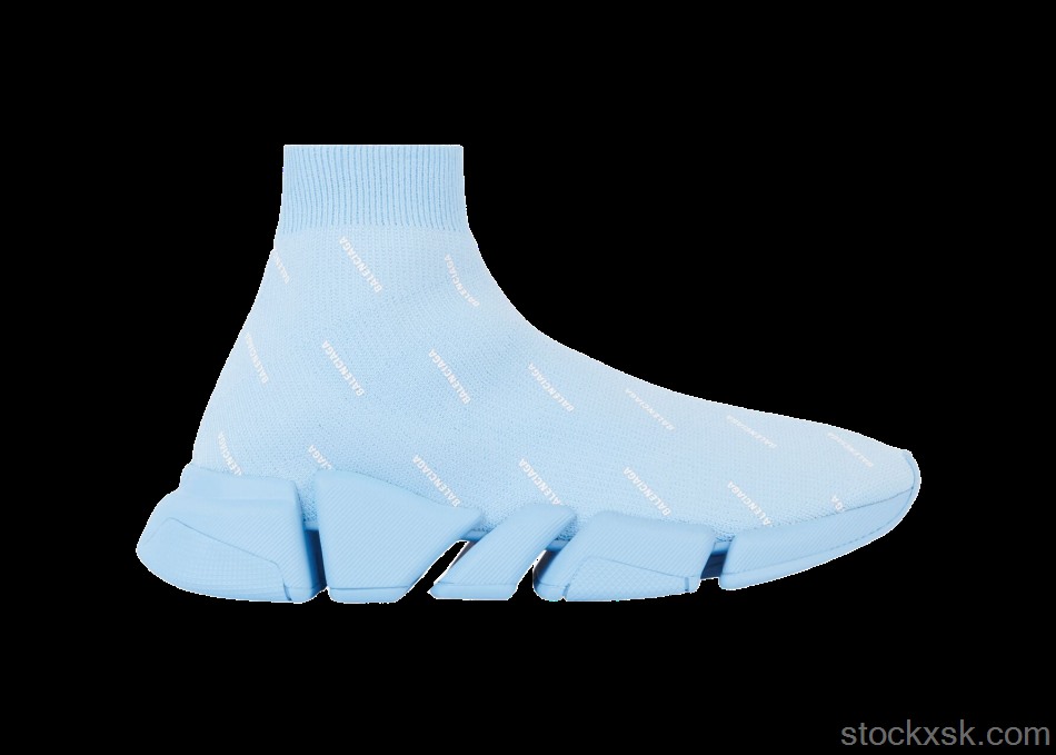 Balenciaga All Over Logo Speed 2.0 Light Blue (W)617196W2DBO4122