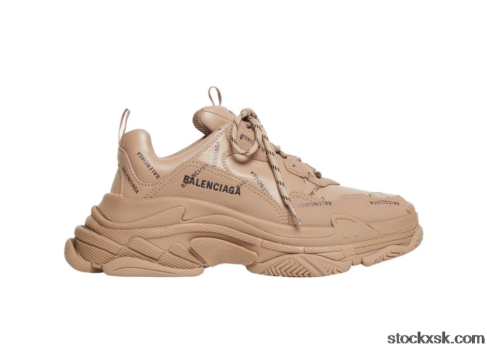 Balenciaga All Over Logo Triple S Beige536737W2FA19911