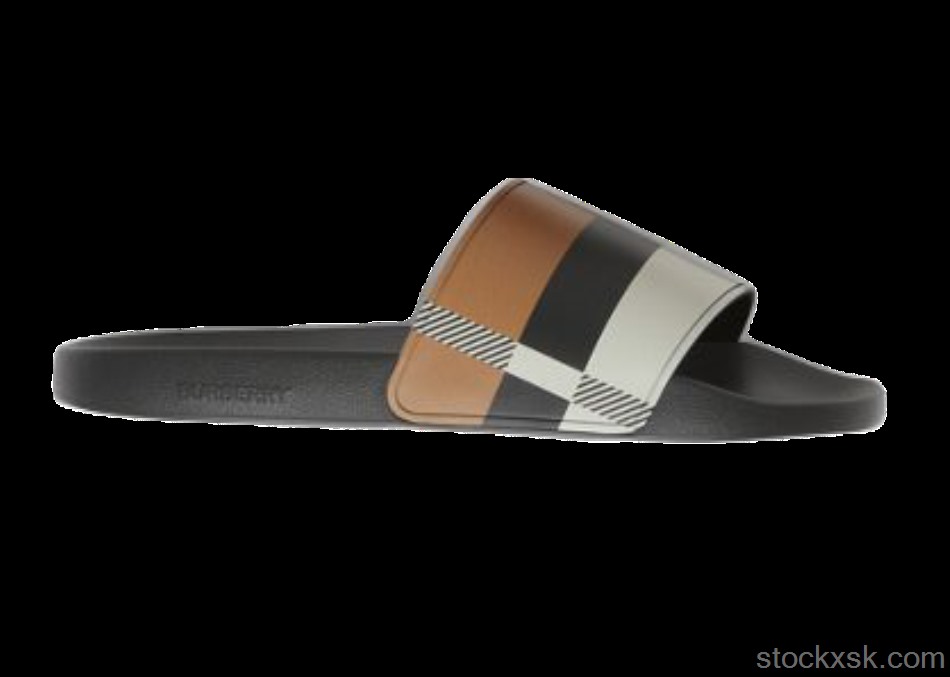 Burberry Embossed Logo Slides Camel Check80436721
