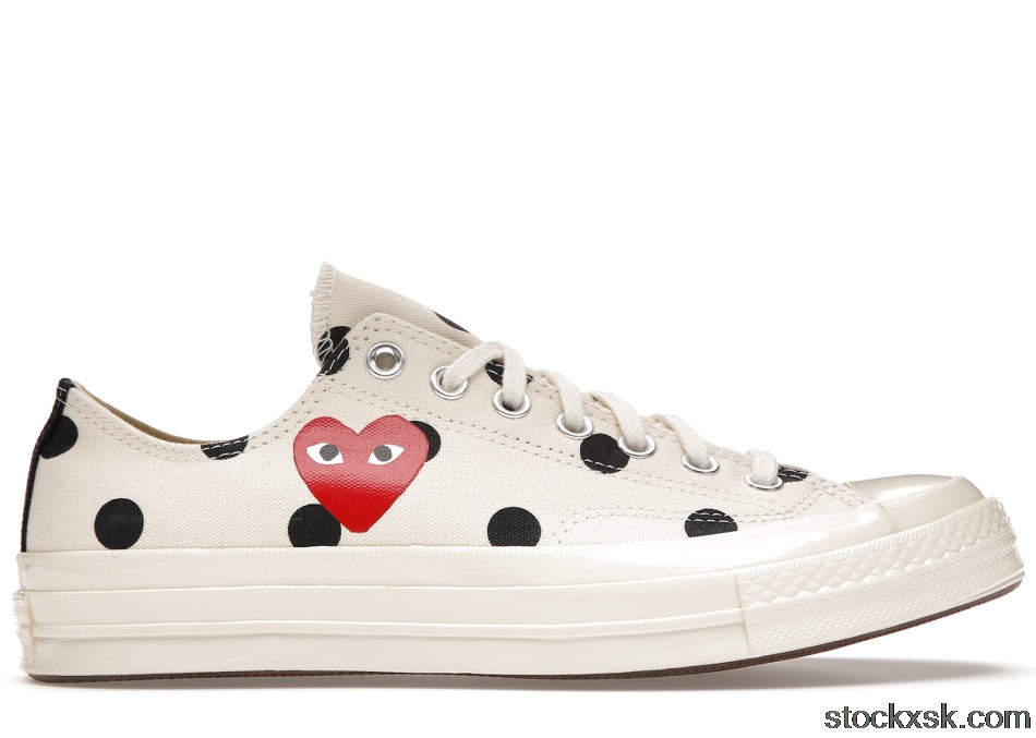 Converse Chuck Taylor All-Star 70 Ox Comme des Garcons PLAY Polka Dot White157249C