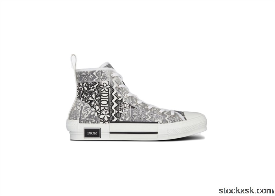 Dior And Shawn B23 High Top Black White Embroidery3SH118ZCO_H169