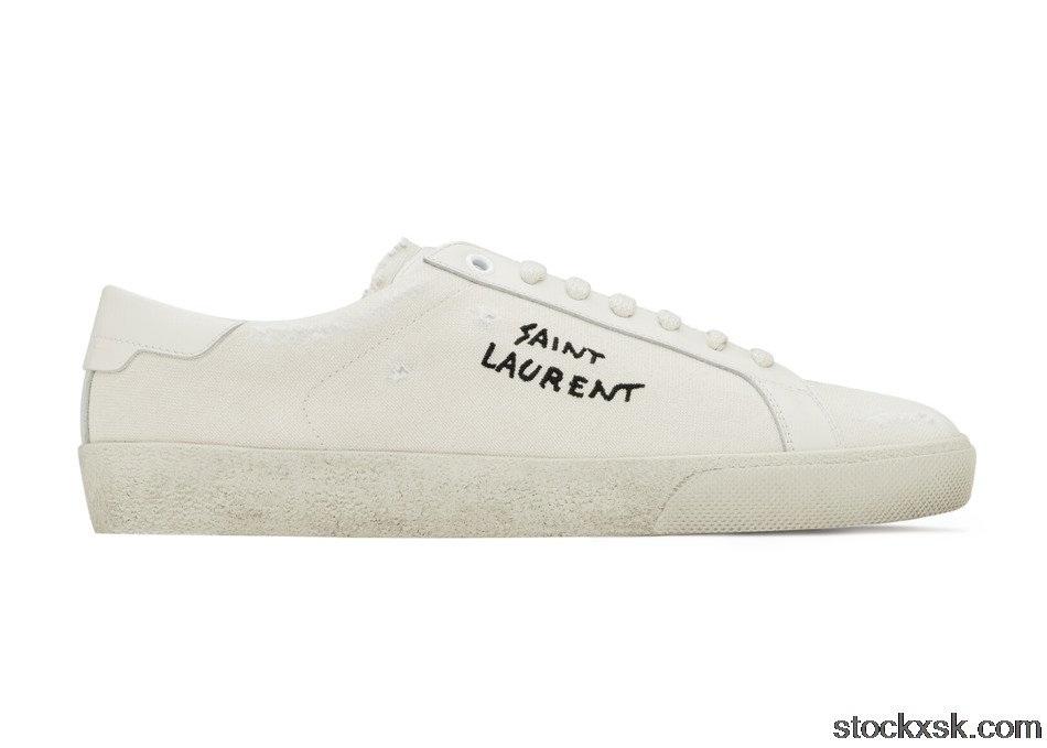 Saint Laurent Court Classic SL/06 Low Distressed Cream (W)610648GUP109113